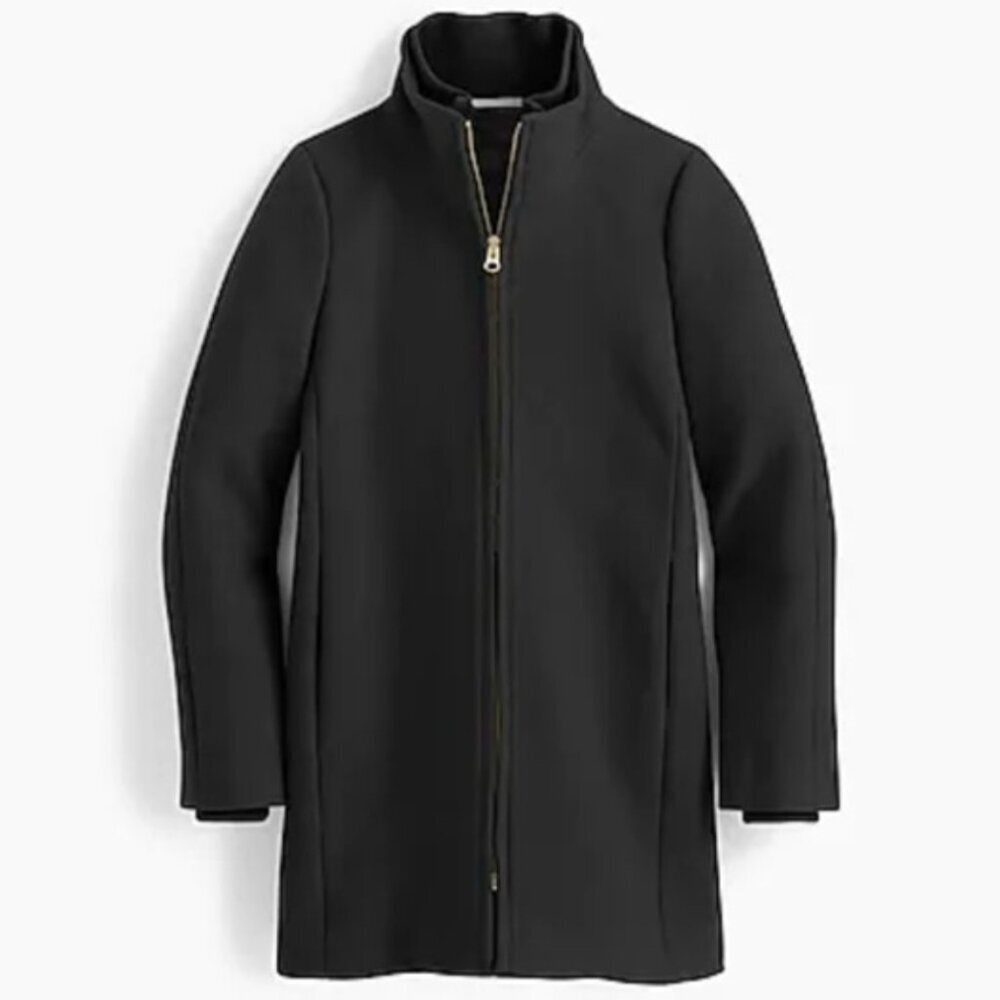 J.Crew Italian Wool Lodge Essential Black Coat in Stadium-Cloth